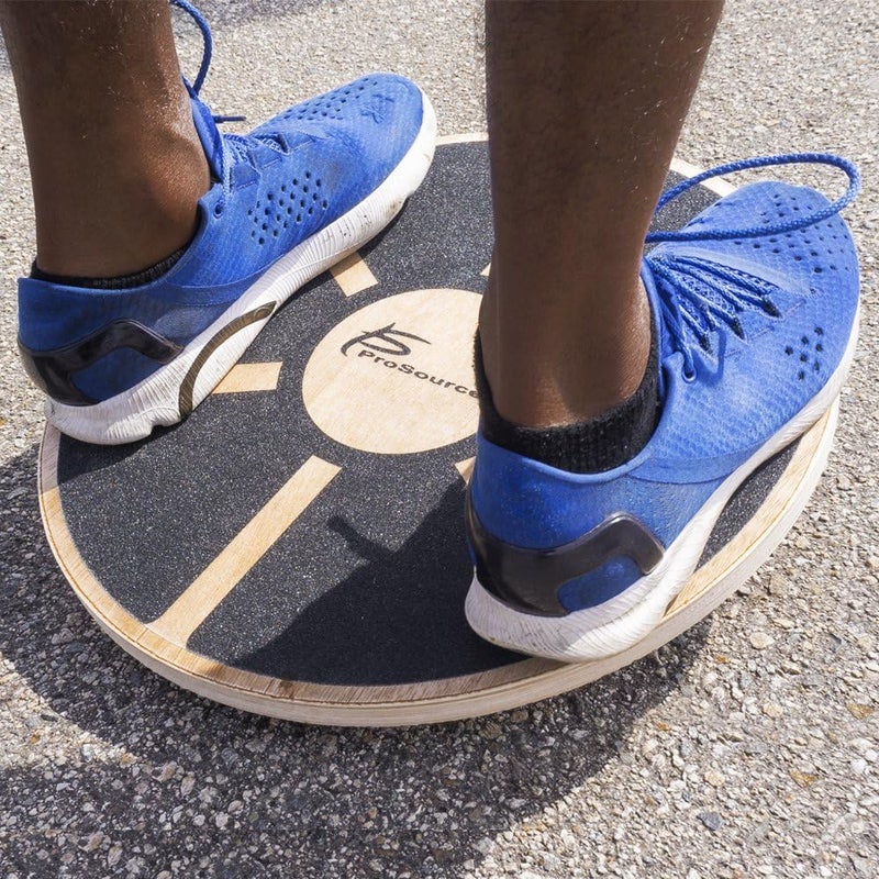 ProsourceFit Wooden Balance Board Non-Slip Wobble Core Trainer 15.75in (39.5cm) Diameter with 360 Rotation for Stability Training, Full Body Exercises, Physical Therapy - Image 2